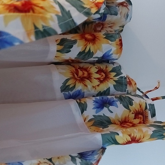 Vintage All That Jazz A Line Dress Sunflower Print Criss Cross Back Size 9-10 - Picture 6 of 7